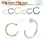 6bu3 fake surgical steel clip on nose ring 1mm belly piercing