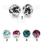 6jday 6mm ball ferido glued multi crystals zebra stripes patter 