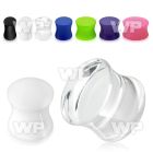 73mi solid acrylic double flare saddle plug ear lobe piercing
