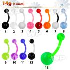 74uhq flexible acrylic belly ring 5 8mm acrylic uv balls lengt belly piercing