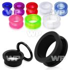 76dm external screw fit acrylic flesh tunnel ear lobe piercing