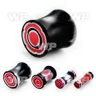 76m6 solid acrylic double flare saddle plugc y stick pattern ear lobe piercing