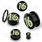 7dm55 black acrylic plug external screw fit the size in mm as ear lobe piercing