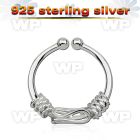 7i3wmek1 silver 925 fake septum piercing ring 1mm balinese wire septum piercing