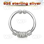 7i3wmek4 silver 925 fake septum piercing ring 1mm knoted wire septum piercing