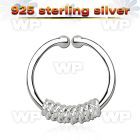 7i3wmek8 silver 925 fake septum piercing ring 1mm thick rope wra septum piercing