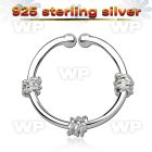 7i3wmeki silver 925 fake septum piercing ring 1mm three ropes septum piercing