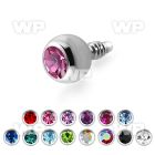 8c4z 3mm press fit 316l steel jewel ball shaped dermal top for belly piercing