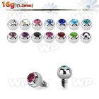 8c4z 3mm press fit 316l steel jewel ball shaped dermal top for belly piercing