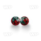 8mm ferido glued multi crystal ball in strawberry design