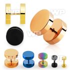 8mra1 ion plated steel fake plug in gold black out o ring belly piercing