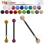 8urda03 ion plated 316l steel industrial barbell 1 2mm 4mm clear 