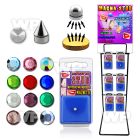 a2ji rack w of assorted crystal ball cone magna studs in belly piercing
