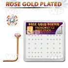 a33gkf6 box with of silver 925 l shaped nose studs rose gold plat nose piercing