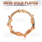 a33wmekc silver fake septum ring w real rose gold plating w a thin septum piercing