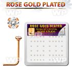 a3u3mf6 box w silver 925 l shaped nose studs rose gold plated nose piercing