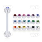 abbajb5 acrylic tongue barbell w 5mm bezel set crystal top ball