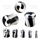 acpf solid acrylic double flared plug w black white swirl
