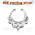 agsepd7 silver fake septum clicker in an decorated indian design