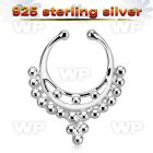 agsepd9 silver fake septum clicker, w a indian inspired design 