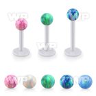 albop4 bio  flex labret w 4mm synthetic opal ball
