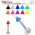 b4376uz surgical steel labret stud 1 2mm 3mm solid color acrylic lower lip piercing