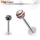 b44n0 surgical steel labret stud 1 2mm 4mm acrylic color strip lower lip piercing