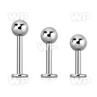 b44s surgical steel labret stud 1 6mm 5mm ball lower lip piercing