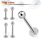b44z surgical steel labret stud 1 2mm 3mm ball lower lip piercing