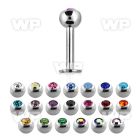 b4603 surgical steel labret stud 1 2mm 4mm press fit jewel bal lower lip piercing