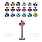 b4670 surgical steel labret stud 1 2mm 4mm multi jewel ball lower lip piercing