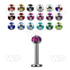 b467 surgical steel labret stud 1 2mm 3mm multi jewel ball lower lip piercing
