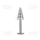 b46u04 surgical steel labret stud 1 2mm 4mm ridged drill cone lower lip piercing
