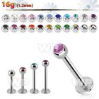 b46z surgical steel labret stud 1 2mm 3mm press fit jewel bal lower lip piercing