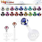 b4867 bio flex labret stud 1 2mm steel push in 3mm multi jewel lower lip piercing