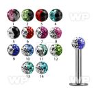 b4dazw 316l steel labret stud 1 2mm 3mm ferido glued multi crys lower lip piercing