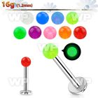 b4ib4z surgical steel labret stud 1 2mm 3mm glow in the dark lower lip piercing