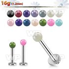 b4maz surgical steel labret stud 1 2mm 3mm faux pearl ball len lower lip piercing