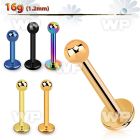 b4r4ks ion plated 316 steel labret 1 2mm 2 5mm ball lower lip piercing