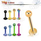 b4r4z ion plated 316 steel labret 1 2mm 3mm ball lower lip piercing