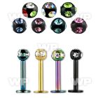 b4r67 ion plated 316 steel labret 1 2mm 3mm multi jewel ball lower lip piercing
