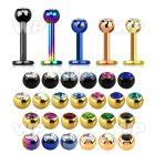 b4r6z ion plated 316 steel labret 1 2mm 3mm press fit jewel lower lip piercing