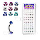 b4uw6z box w of micro bananas 1 2mm 3mm multi jewel balls8mm eyebrow piercing