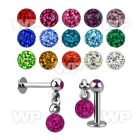 b4wae 316l steel labret stud 1 2mm 3mm press fit jewel ball lower lip piercing