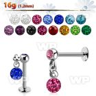 b4wae 316l steel labret stud 1 2mm 3mm press fit jewel ball lower lip piercing