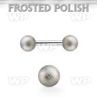 bbefo5 316l steel eyebrow barbell w 5mm frosted steel balls
