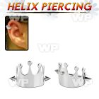 bber66 316l steel cartilage piercing crown w two 3mm cones