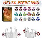 bber68 steel cartilage piercing crown w 2 3mm multi jewel ball