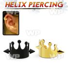 bbert66 anodized cartilage piercing crown w two 3mm cones