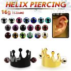 bbert68 anodized cartilage piercing crown w 3mm multi jewel ball